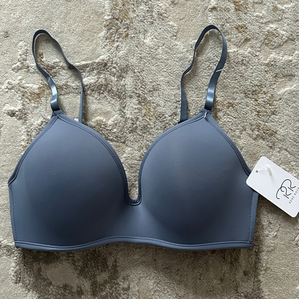 Rene Rofe Womens Light Blue Wireless Lightly Padded Bra NWT‎ - Size 34C
